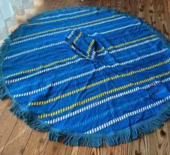 フード付き ラウンドタオル ポンチョ タオル地 フリンジ 夏 海 プール