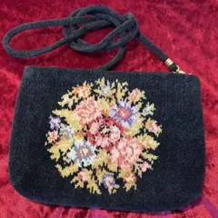 FEILER 花柄ショルダーバッグ 黒