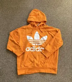 adidas アディダス パーカー フーディ トレフォイルロゴ オレンジ