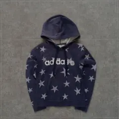 【希少】00s adidas star pattern hoodie 短丈