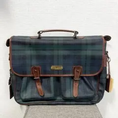 B*K様 90s ポロ ラルフローレン ブリーフケース ブラックウォッチ レザーのサムネイル