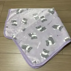 シュナウザー ペット用毛布 70×100cm パープル系 膝掛け フランネル生地