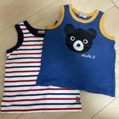 DOUBLE.B クマ顔プリント ミキハウス タンクトップ 2枚セット
