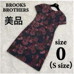 美品❣️BROOKS BROTHERS ワンピース　花柄　ネイビー　紺　0 S