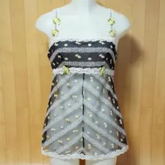 グンゼ ALL刺繍 豪華エレガントシースルー透けキャミ/80 美品のサムネイル
