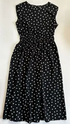 GU ドット柄ノースリーブワンピース Mサイズ　ブラック