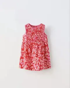 ZARA kids赤い花柄ノースリーブワンピース 110
