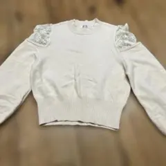 INGNI レースショルダー ニット アイボリー 長袖
