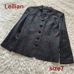 ♦︎美品レリアン　シルク混　品格溢れる　マルチカラージャケット　7号