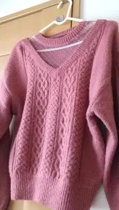 CECIL McBEE ピンク レース ニット 秋冬