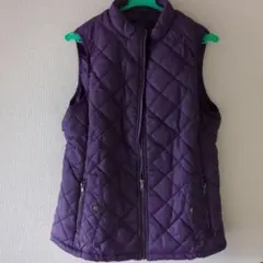 パープル キルティング ノースリーブベスト