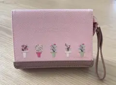 Nina Ricci 花刺繍ポーチ ピンク鏡付きポーチ ✧フラグメントケース
