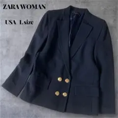 ZARA WOMAN ザラ 紺ブレ ダブルブレスト 金ボタン ジャケットのサムネイル