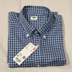 ユニクロUNIQLO ブロードシャツ/チェック/ボタンダウン　M