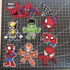 スパイディ刺繍アイロンワッペン まとめ売り 9枚セット