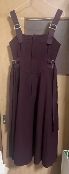 スナイデルSNIDELジャンパースカートワンピースマキシ丈ロング丈1ボルドー