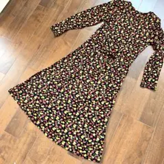 新品　ボタニカル ロングワンピース　花柄フレアワンピース