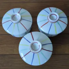 カラフルストライプ茶碗3個セット