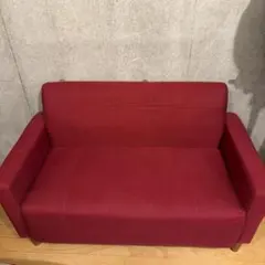 2人掛けソファ レッド 合成皮革 - メルカリ