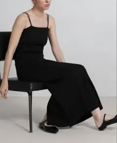 select moca ダブルストラップカップ付リブキャミワンピース　FREE