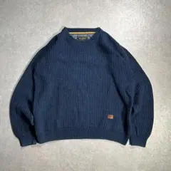 90s ビラボン コットンニット ノームコア ネイビー レザーパッチ