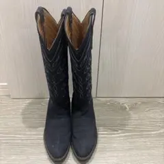 ネイビー刺繍ウエスタンブーツ　tony lama
