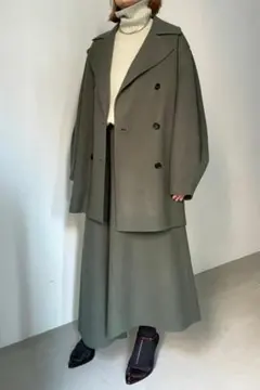 美品　エブール【ebure】リュクス メルトン ハーフ Pコート　人気デザイン