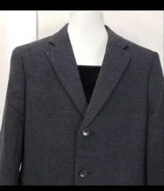 ユニクロ チェスターコート グレー チェック柄 Lサイズ