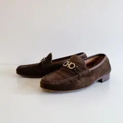 【お得】フェラガモ スウェードローファー メンズ ガンチーニ ブラウン