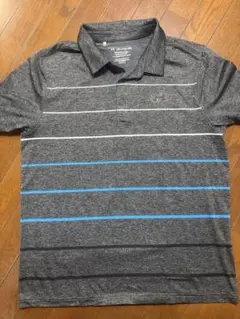 Under Armour グレー ストライプ ポロシャツ