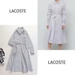 未使用★LACOSTE｜定価3万 21SS ストライプシャツワンピース