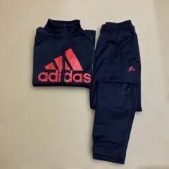 adidas ネイビー/レッド ジャージ上下セット　150