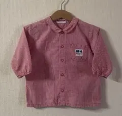 ミキハウス　ギンガムチェック　ブラウス　80サイズ レトロ