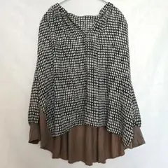 NOLLEY'S ブラウン柄ブラウス