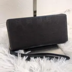 GUCCI グッチ GGキャンバス ラウンドファスナー 長財布 ブラック