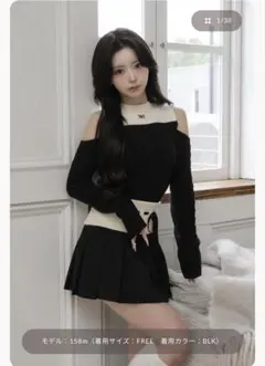 Darich ショルダーオープンニットセットアップ　ブラック