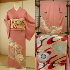 美品　色留袖　名古屋帯　一つ紋　ピンク　４点フルセット　卒業式　入学式　作家物