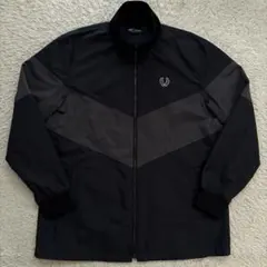 ★希少XL相当★ FRED PERRY ナイロンジャケット バイカラー 黒 灰色