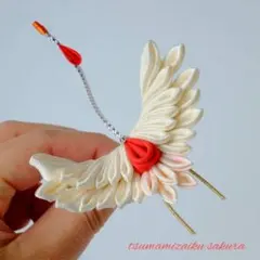 限定品・ちょい足しに】パステルカラーにも合わせやすい鶴2絹成人式上品和装七五三