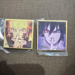 豆ガシャ 色紙 NARUTO ナルト 第四弾 ナルト　サスケ　2枚セット