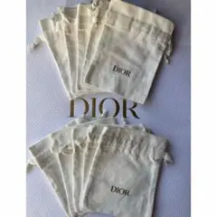 DIOR ゴールドロゴ　ホワイト巾着　ポーチ　10枚