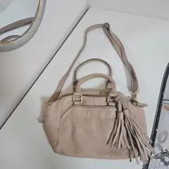 Beaure ベージュ レザー ショルダーバッグ