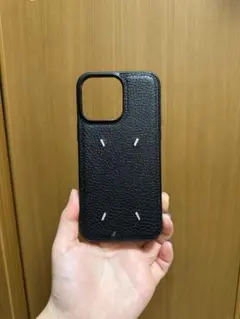 ブラックレザー調iPhone14 pro max ケース