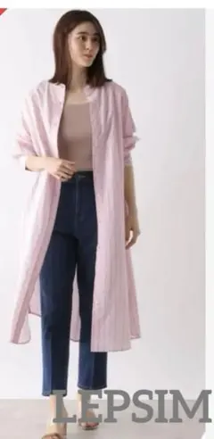 LEPSIM ♪キュプラ混ストライプシャツワンピース