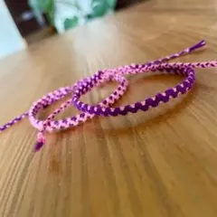 ミサンガset細ジグザグ051 アンクレット ブレスレット ハンドメイド