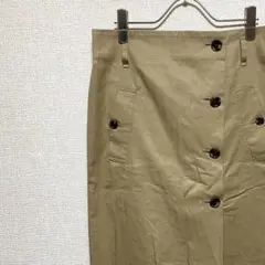 Adam et Rope' ひざ丈タイトスカート フロントボタン バックスリット