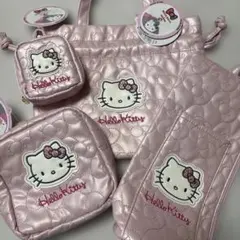 3coins ハローキティ スリーコインズ パールピンクキルト 3点セット