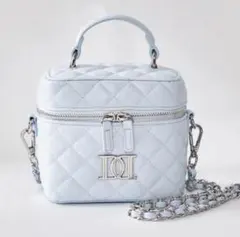 Darich ダーリッチ キルティングスクエアミニバッグ シルバーパーツ SAX