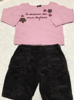 べべ BEBE 裏起毛トレーナー&別珍キュロット セット 100