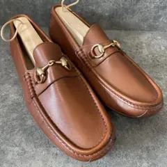 【良品】GUCCI ホースビットローファー ドライビング 41.5 金金具 茶 良品】GUCCI ホースビットローファー ドライビング 41.5 金金具 茶